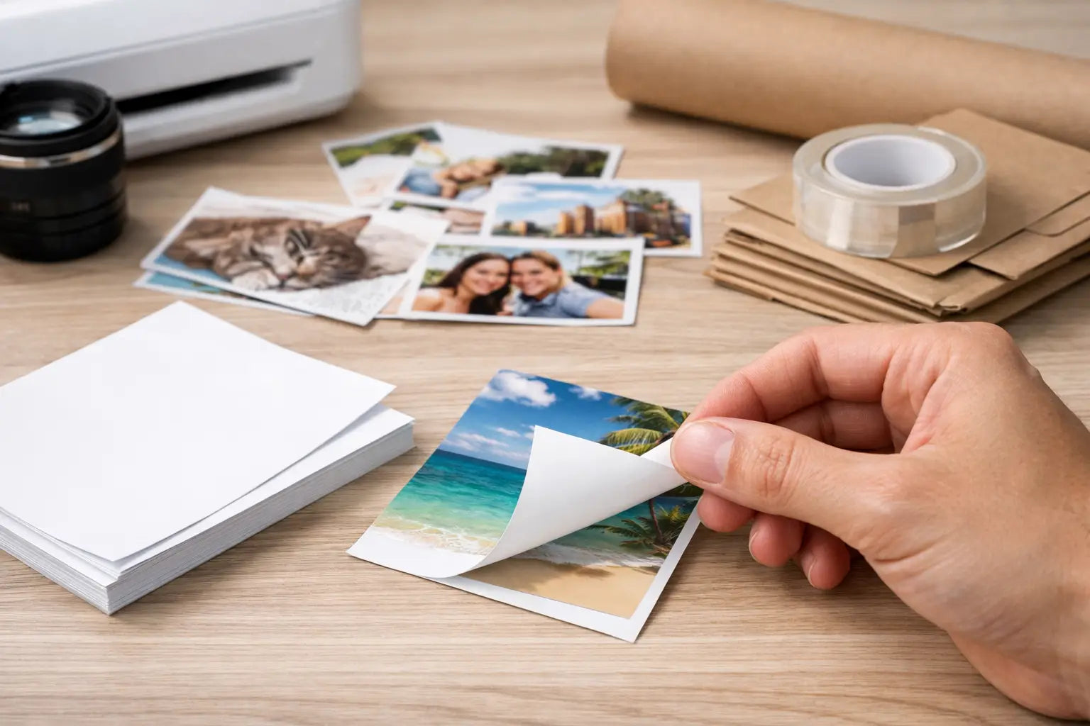 Guía de papel fotográfico adhesivo para vender