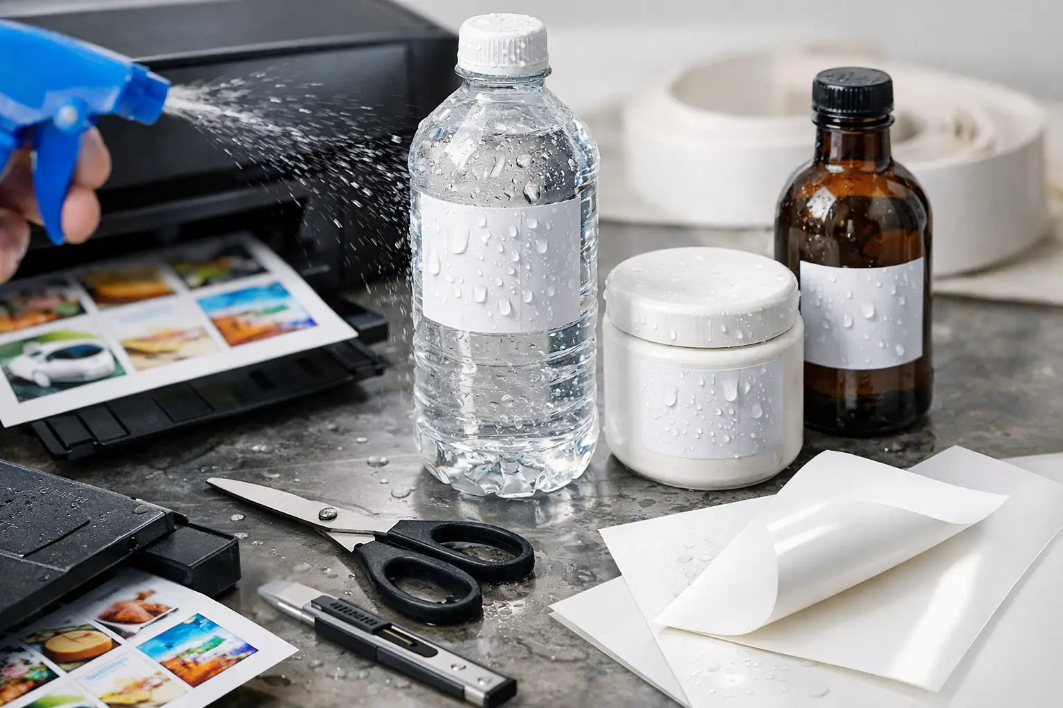 Papel adhesivo resistente al agua inkjet