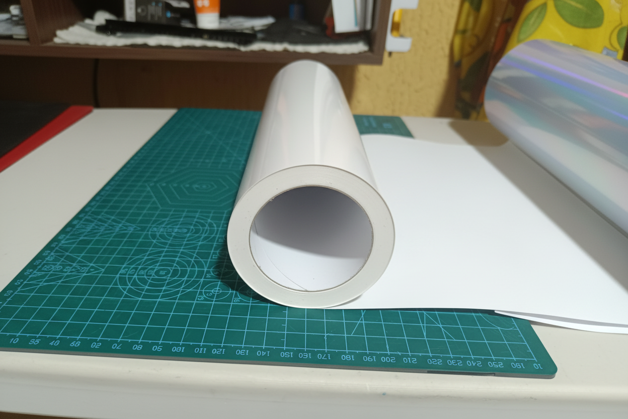 Vinil Inkjet Imprimible Adhesivo Blanco Matte 30cm x 10mts sin nucleo